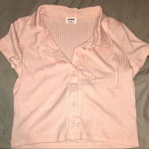 Cotton On Blush Crop Top Cuffed S